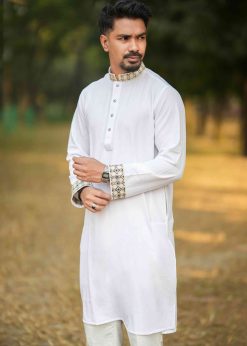Alternative view of Premium Panjabi Vangchur -White