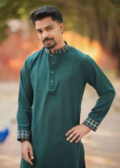 Alternative view of Premium Panjabi Vangchur - Sea Green
